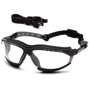 Pyramex Isotope Safety Glasses/Goggles Black Frame Clear H2MAX Anti-Fog Lenses