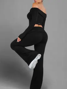 Teaser Foldable Flare Leggings (Black)