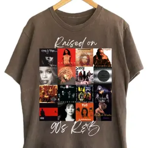 Raised On 90s R&B Album Cover T-shirt, 90's Music Artist T-shirt, Music Lover Shirt, Black History, Nostalgia Tee Top