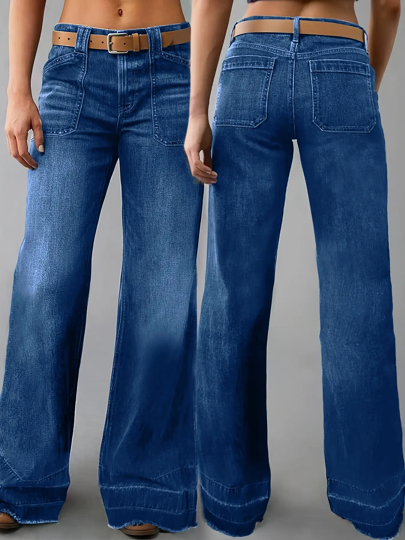Women's Vintage Mid-Waist Straight Leg Jeans, Dark Wash Denim Pants, Bottoms, Casual Fitted Style, All Seasons Wear, Womenswear