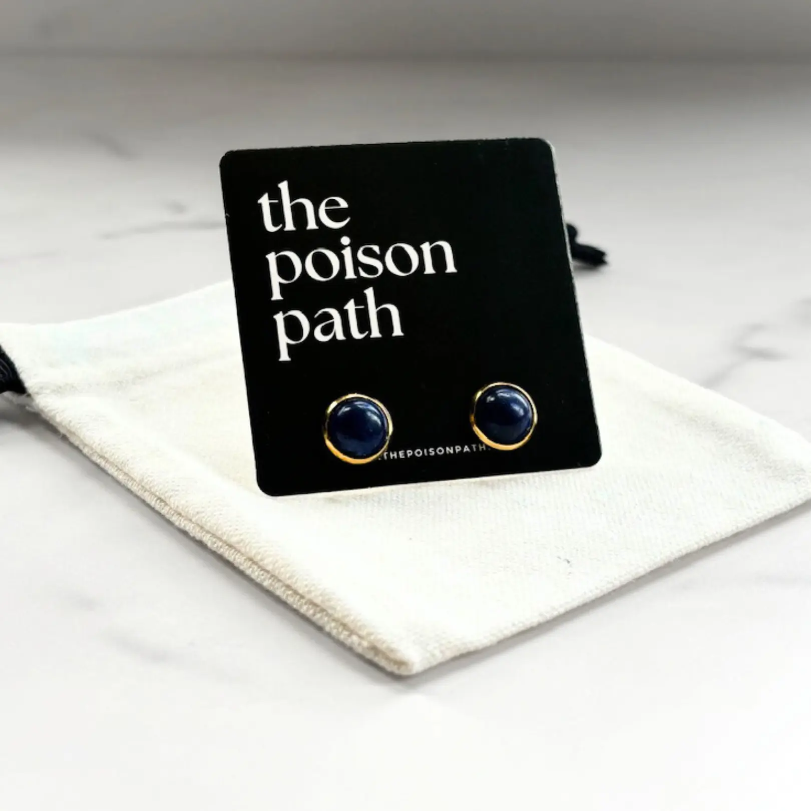 Lapis Lazuli Earrings | Gold or Silver Crystal Stud Earrings | Higher Knowledge + Third Eye + Psychic Abilities