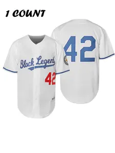 New Baseball Jersey Stretch Breathable Embroidered Button Sports Uniform Training Competition Party Baseball Shirt Sports Tops