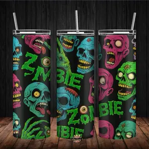 Zombie Apocalypse Themed 20oz Tumbler Cup with Lid Metal Straw & Cleaning Kit for Fresh Drinks On-the-Go