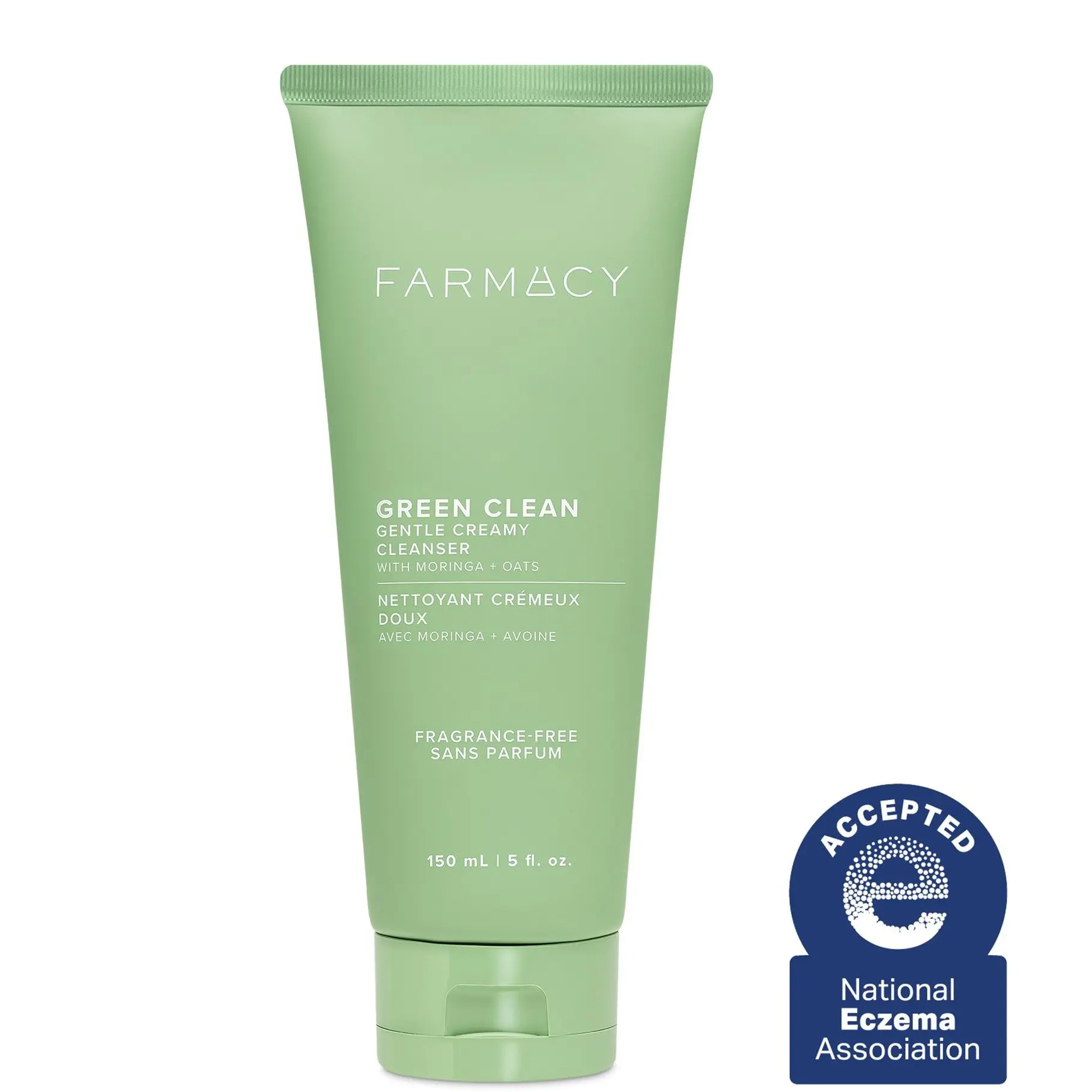 Farmacy Beauty Green Clean Cream Cleanser, Hydrating Face Wash & Moisturizer for Dry, Sensitive Skin, Fragrance Free Natural Beauty with Apples