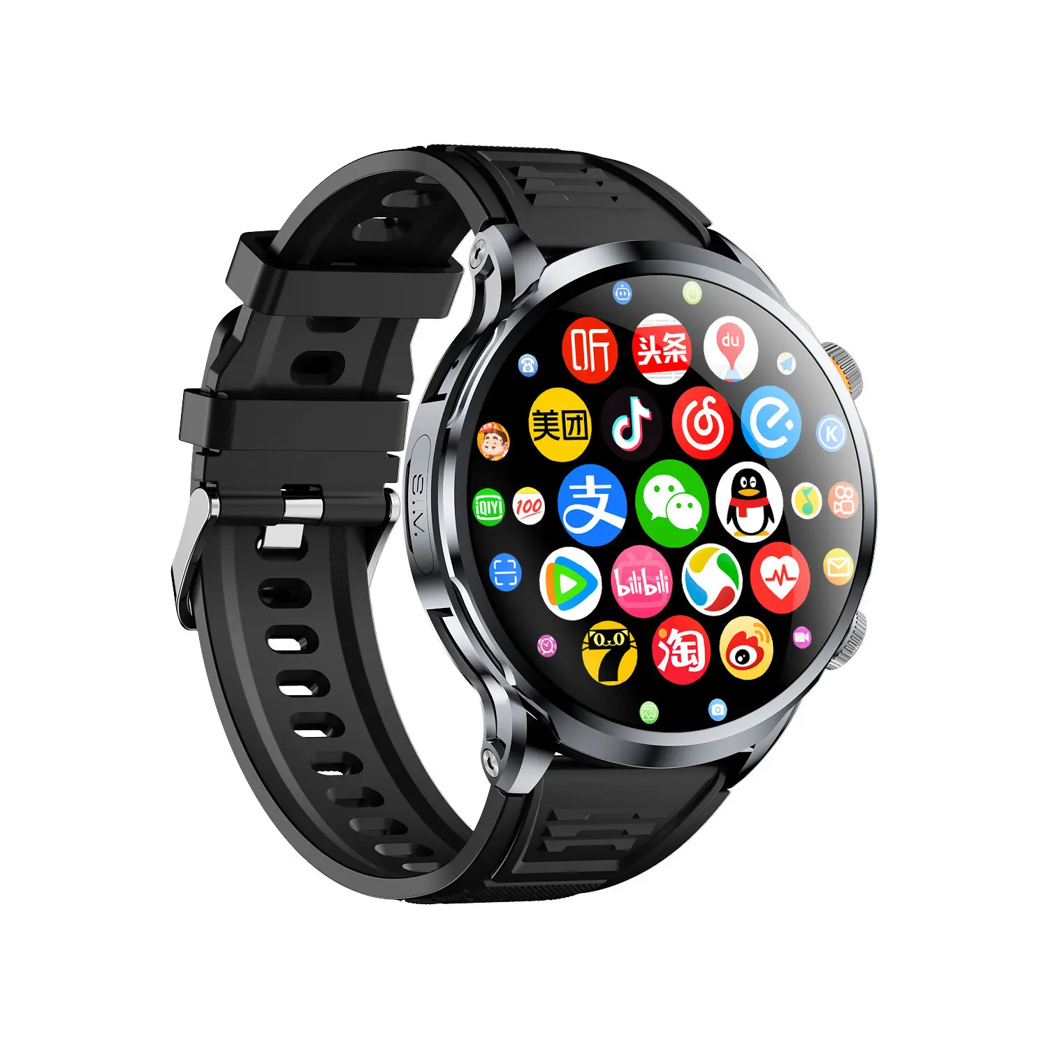 H18 Smart Wristwatch - TikTok-Trending Wearable Tech, 5G SIM Card Slot Full Network Connectivity, 1.95inch AMOLED Round Screen, HD Camera, Independent App Download, Waterproof Titanium Build, Heart Rate Tracking, Sleep Monitor