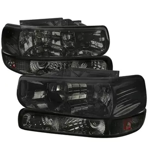 1999-2002 Chevrolet Silverado/ 2000-2006 Suburban/Tahoe Factory Style Headlights with Bumper Corner Signal Lights (Chrome Housing/Smoked Lens)