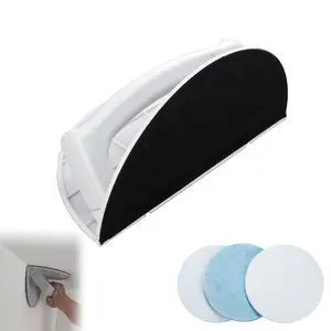 Semi-Circular Angle Sanding Tool Multi-Functional Semi-Round Corner Sandpaper Self-Adhesive Handheld Micro Detail Sander 3pcs Sandpaper for Wall