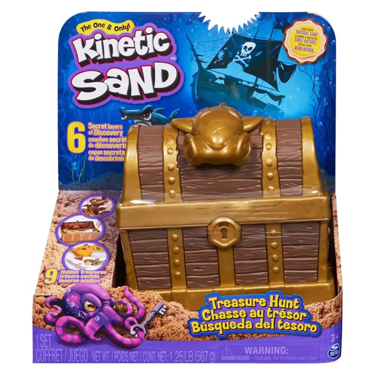 212 MAIN Kinetic Sand Treasure Hunt Set, Natural Kinetic Sand for Creative Play