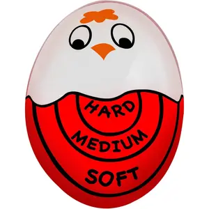 Red Egg Timer That Goes in Water - Egg Timer for Hard Boiled Eggs and Soft Boiled Eggs, Red Color Fades for Accurate Doneness.