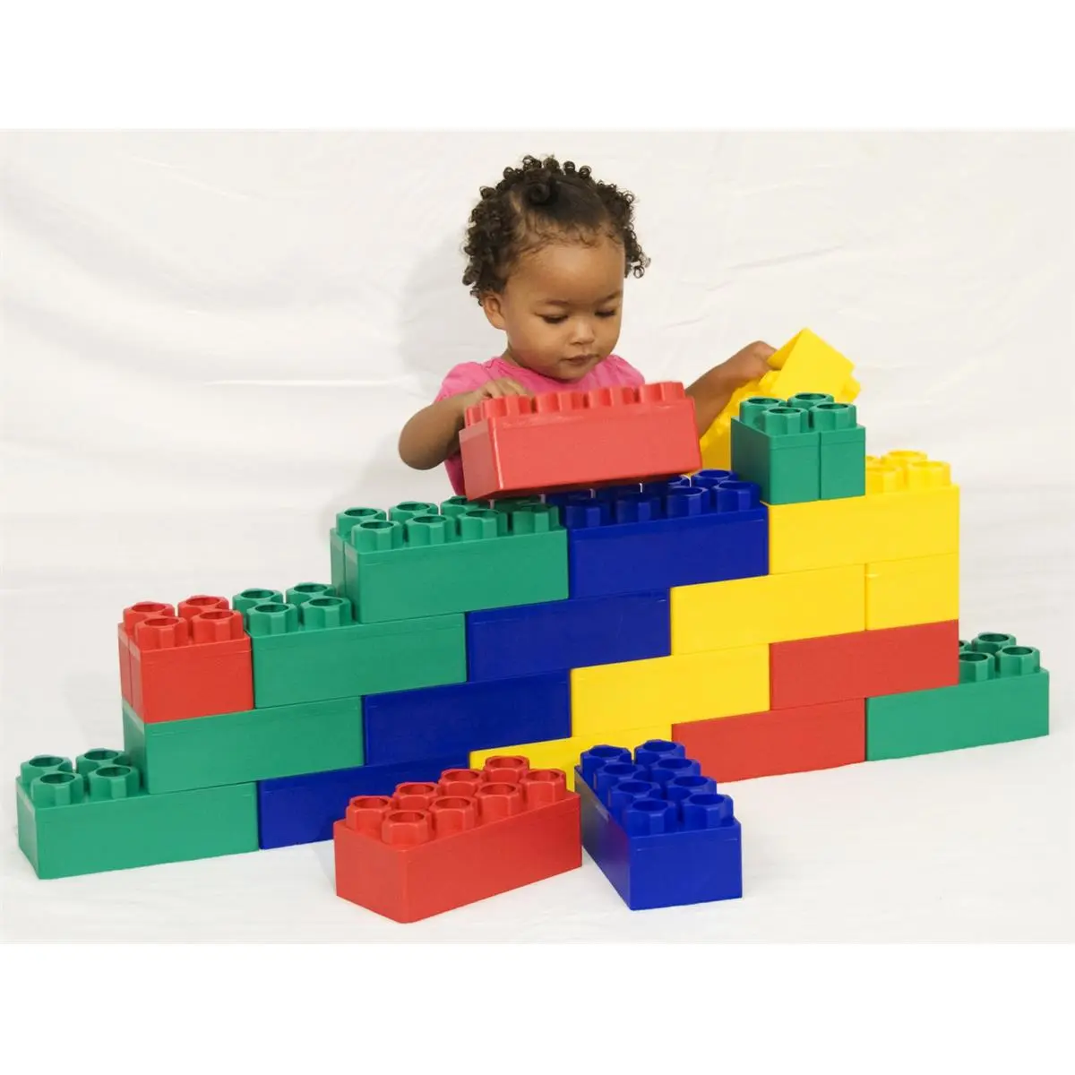 212 MAIN Plastic Cat Toy Building Kit - 24-Piece Interlocking Tiles Set with Jumbo Bricks & Parts, Beginner-Friendly for Children’s Developmental & Creative Play (No Battery Needed), 24 Piece Set
