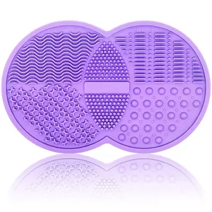 Makeup Brush Cleaning Mat, Silicone Makeup Brush Scrubber, Makeup Brush Cleaner Pad, Cosmetic Brush Cleaner, Brush Cleaning Pad, Suitable for Makeup Brush, Makeup Sponge, Powder Puff