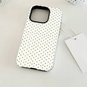 Polka Dot Pattern Beautiful Fashion Two-In-One Membrane Shell - Sturdy Double Protective Shell, Feel All-Inclusive Mobile Phone Case Durable,For IPhone 16Plus, Pro, Max, Perfect Birthday Gift New Year Gift For Frie Compatible with Samsung Galaxy S25