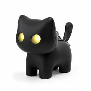 Black cat night light, kitten keychain, noveland cute decorative gift, Funny Black Cat LEDLight Keychain, Cute Light-Up Cat PendantGift for Kids & Cat Lovers