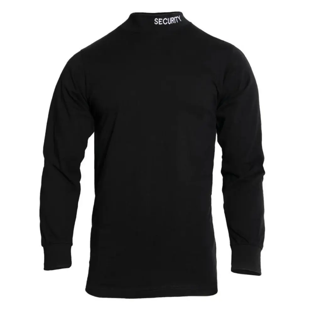 ROTHCO Men's Security Mock Turtleneck Top, Fitted 100% Cotton Shirt with Embroidered Collar for Cold-Weather Workwear, Menswear, Uniforms, Sleeve, Mock Neck, Long Sleeve Mock