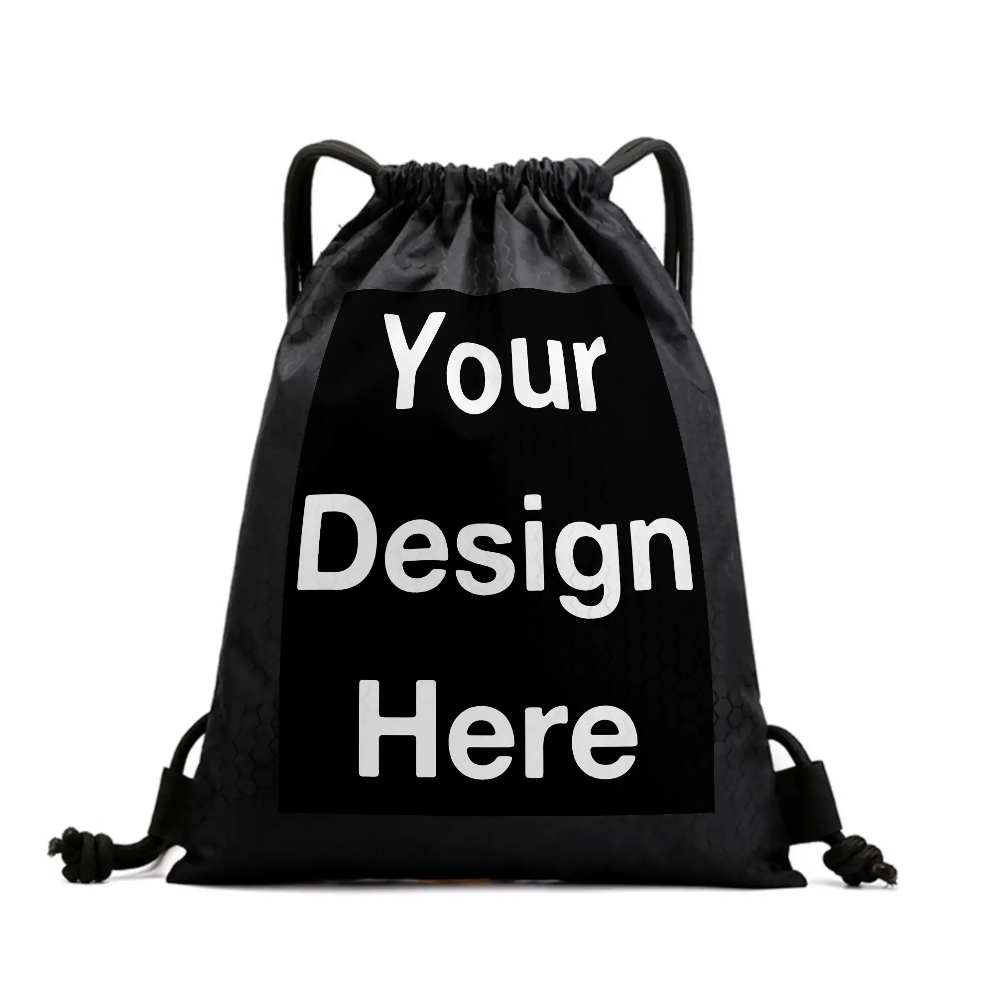 Custom Photo-Text Print Drawstring Backpack, Lightweight Draw String Bag, Functional Sackpack for Workout, Travel & Daily Casual Use (Gym, School, Beach, Party Compatible)
