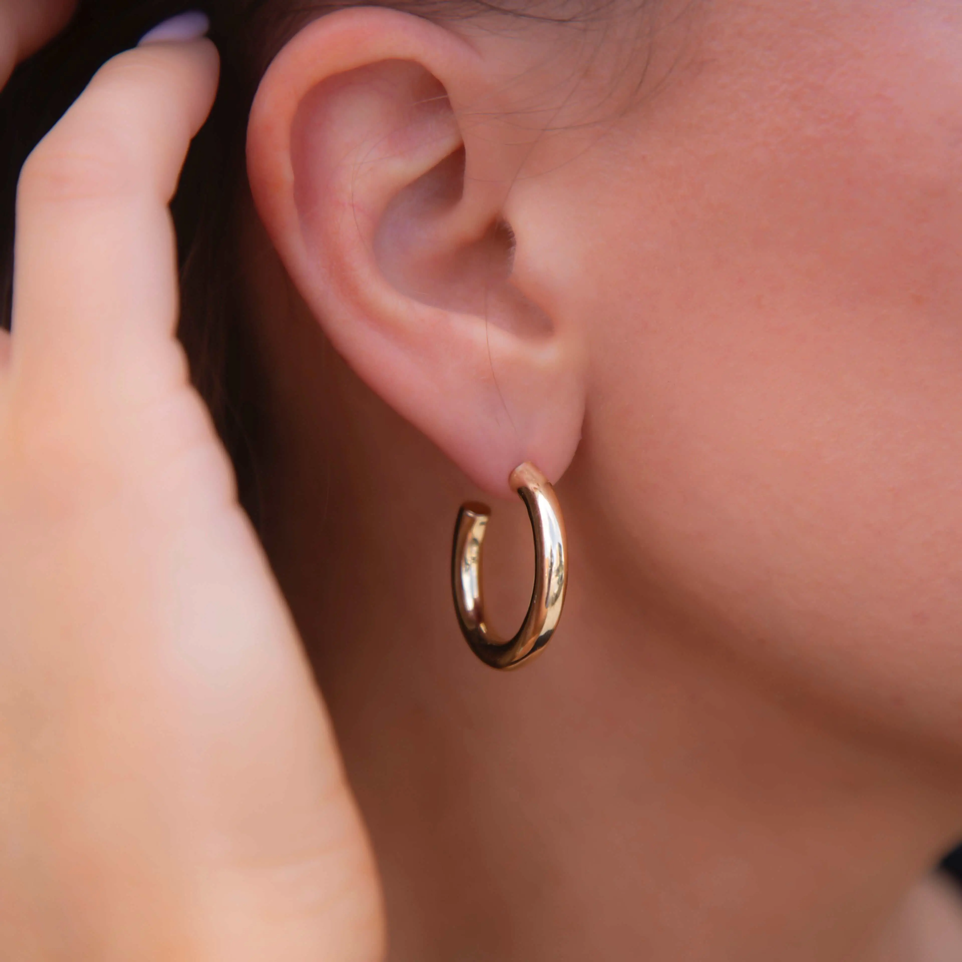 GLD Tube Hoop Earrings in Yellow Gold - Perfect Gift #TikTokShopBackToSchool