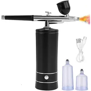 Airbrush, Upgraded Airbrush Kit with Compressor&rRechargeable Portable Cordless Air Brush Nail Machine, Airbrush Gun Set for Nail Art, Cake Decor, Makeup, Barber, Model Painting