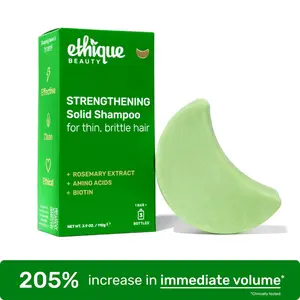 Ethique Strengthening Shampoo Bar - For Thin, Brittle Hair - Biotin, Amino Acids, Rosemary Extract