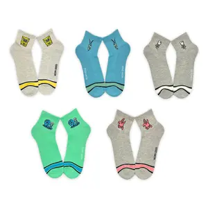 Spongebob Men's Set of 5 Quarter Crew Socks