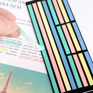 2pas/6pas Sticky Notes, Ultra-Thin Long Strip Colorful Fluorescent Post-It, Style Thin Strips, Morandi Notepad, Semi-Transparent Pet Index Stickers