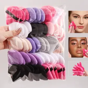 Reusable Velvet Triangle Powder Puffs, Multi-Color Makeup Sponges for Foundation Setting, Essential Beauty Tools for Women (multiple Colors)