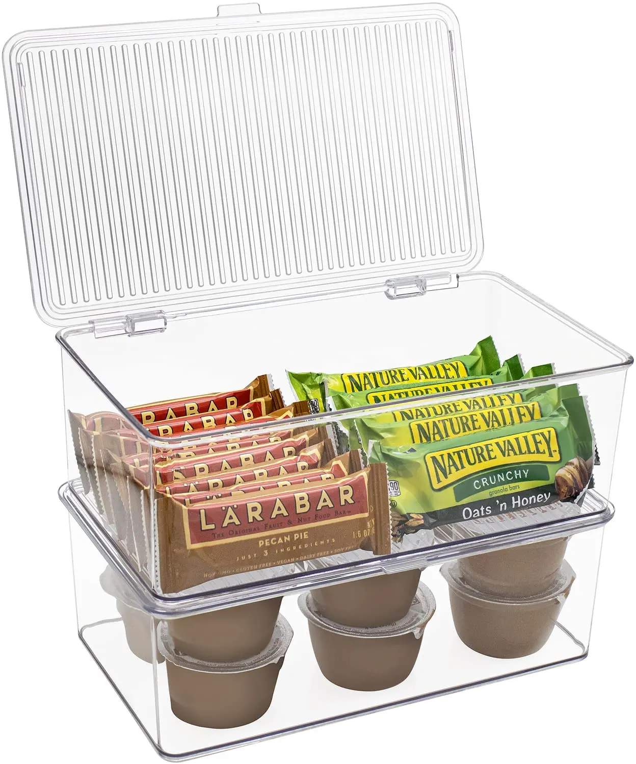 Sorbus Organizer Bins, Small Clear Storage Box with Lids for Fridge, Freezer, Food Storage, Lightweight and Stackable Utensils