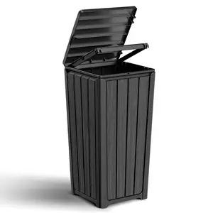 LHBCRAFT 28-Gallon waterproof Flip-Top Resin trash can,Christmas gift