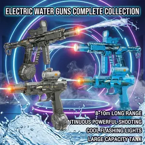 2026 Ultimate Electric Water Blaster with Glowing Flame Muzzle (Safe Orange Tip), Fully Automatic 700cc High Capacity Squirt Gun, 32FT Range, Summer Pool Toy for Kids & Adults