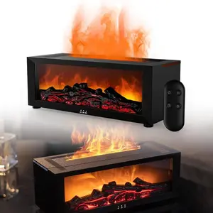 Oil Aroma Diffuser,Ultrasonic Essential Oil Diffuser and Humidifier with Flame-Like Glow, 220ml Capacity for Home Wellness and Decor (Black)