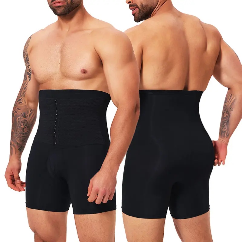 CATTIBOR Men High Waist Shorts,Tummy Control Shapewear Clothing,Mid-thigh Compression Shorts For Men,Men Pants Shorts Girdle Menswear Underwear Shapewear