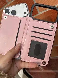 Luxury Handmade Card Holder Wallet Case, TPU+PC Hybrid with PU Leather Finish, Slim Protective Cover with Card Slot for iPhone 12–17 Series