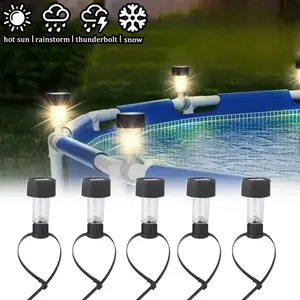 6PCS/1Pack Solar Pool Light for Swimming Pool Outdoor Pool Fence Frame Decorative Accessories Waterproof LED