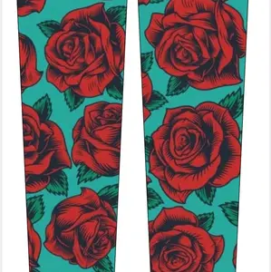 YOUTH Rose Arm Sleeve - Floral Pattern in Red & Blue with Soft Fabric Design