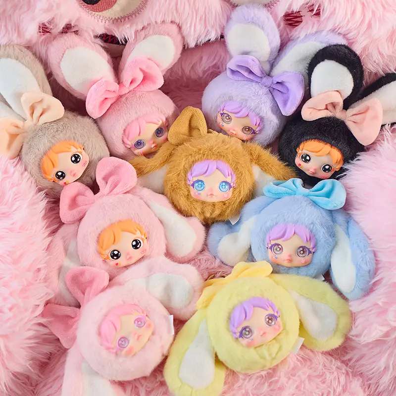 Amy's Little Rabbit Plush Blind Box Rotatable Eye Bunny Doll Bag Charm Gift Random Single Box