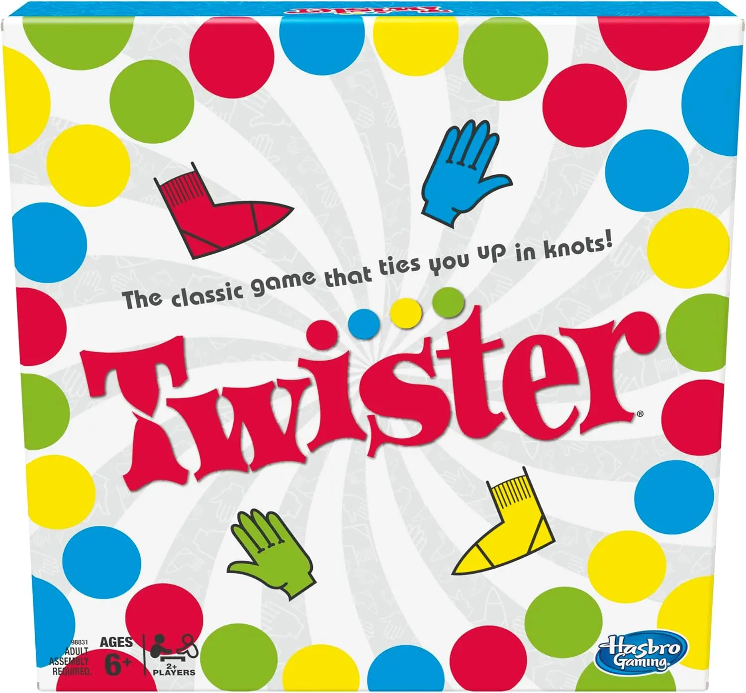 Twister Party Classic Board Game for 2 or More Players,Indoor and Outdoor Game for Kids 6 and Up,Packaging May Vary