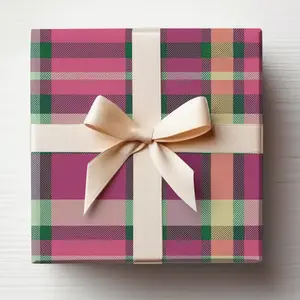 Pink and Green Plaid Wrapping Paper Roll, Pink Christmas Wrapping Paper, Pink Plaid Gift Wrap, Pink Gingham Wrapping Paper, Pink Tartan