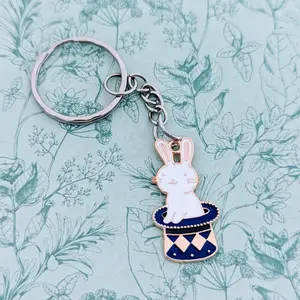 Rabbit Keyring, magic Keyring, magician gifts, magic inspired gifts, magician inspired, rabbit lover gifts, magic circle gifts, bunny lovers
