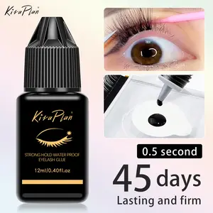 12ml Eyelash Extension Glue for DIY Lash Clusters, 45 Days Long-Lasting Waterproof, Odorless Non-Irritating Hypoallergenic, Fast Drying Strong Adhesion, Home Use Friendly lash clusters lash clusters kit lash cluster