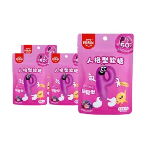 Amos Sweets MBTI Personality Gummy Candy - J&P Type Grape & Passion Fruit Flavor - 45g x 4 Pack - Fun Fruit Juice Chewy Snacks