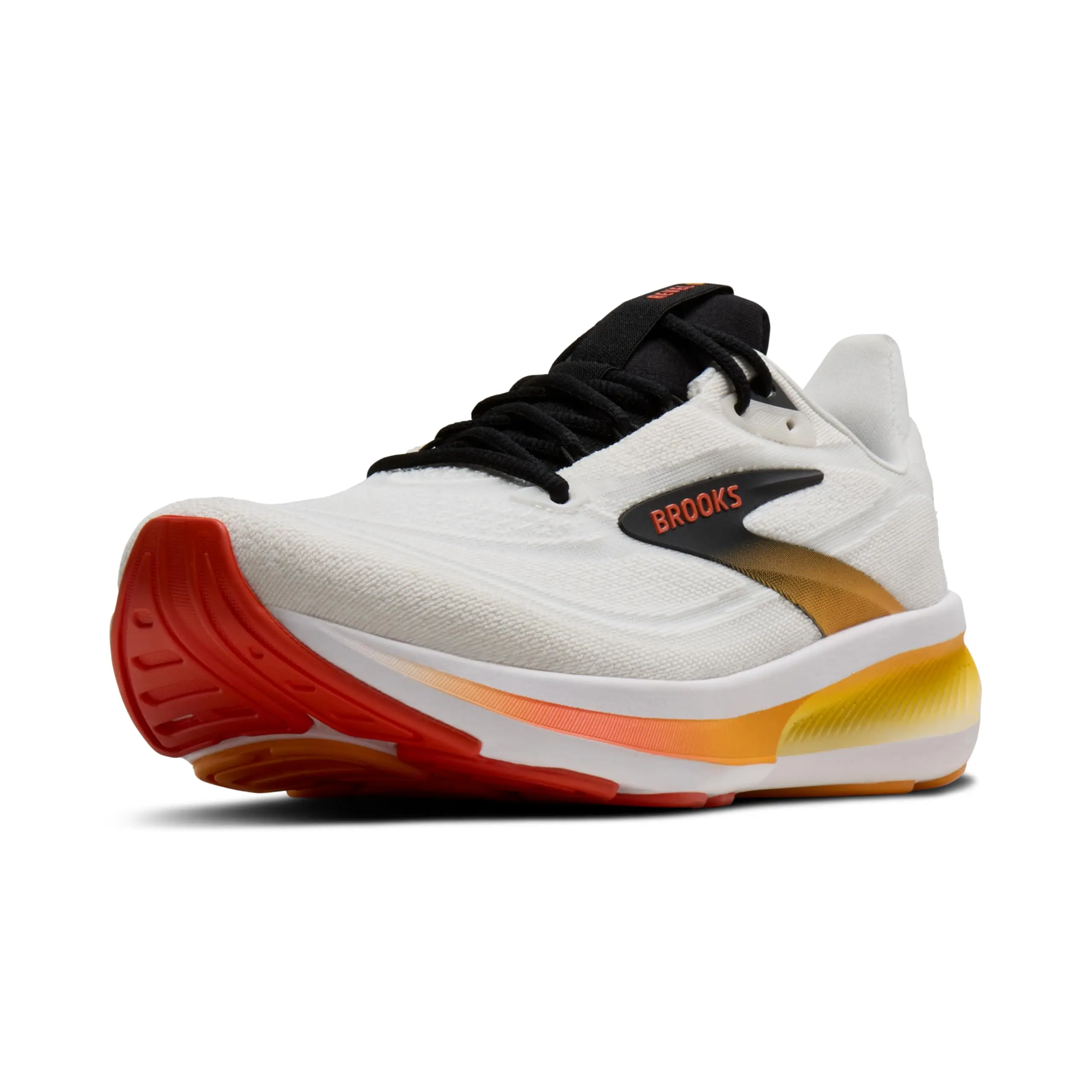 Brooks Men’s Revel 9 Neutral Running & Walking Shoe - White/Orange/Black - 9.5 Medium