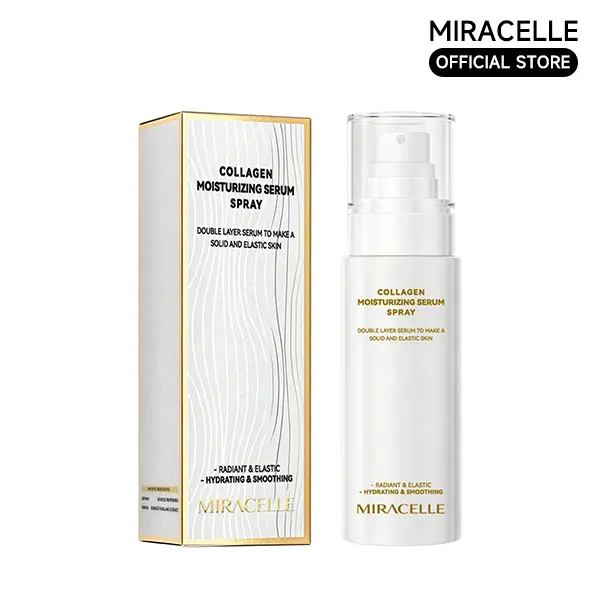 MIRACELLE Collagen Serum Mist with  B5 | Dual-Layer Hydrating Facial Spray for Glowing & Smooth Skin | Lightweight Moisture Mist 100ml Vitamin C Niacinamide Illuminating Plumper Daily Hydrate Gentle Moisturizing Moisturizer