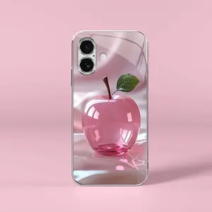 Pink crystal fruit for【iPhone 16 Plus】light luxury electroplated glass case, making you different---975