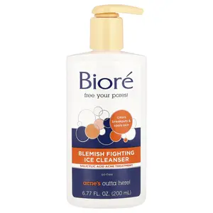 Biore Blemish Fighting Ice Cleanser, 6.77 fl oz (200 ml) | HSA/FSA Eligible