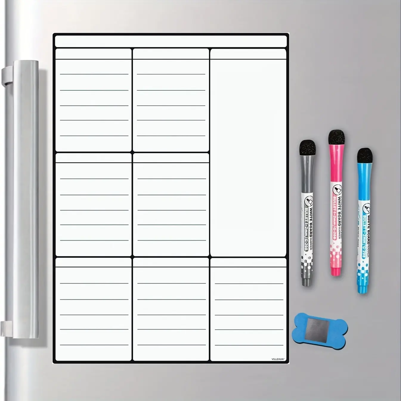 Hivillexun 16"x12" Magnetic Dry Eraser Weekly Planner Board - Office Whiteboard for Home Organization, Adult Scheduling (Computers & Office Stationery Supplies)