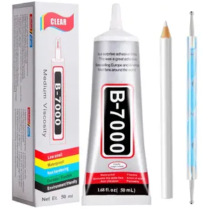 B7000 Glue Clear with Precision Tip, 50Ml Clear Glue for Rhinestones Crafts, Multipurpose Jewelry Glue for Fabric DIY Craft Makeup Shoes Jewelry Making Nail Art