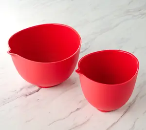 Prepology 2-Piece Silicone Mixing Bowls w/ Pour Spouts