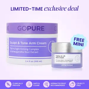 GOPURE Sculpt & Tone Arm Cream with 7% ProTight Firming Complex & Ashwagandha Root Extract Daily Hydrating Moisturizer for Loose Skin Repair