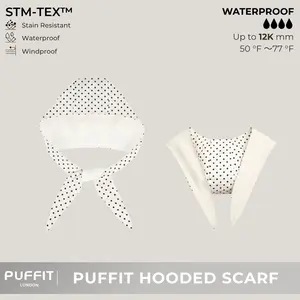 PUFFIT STM-TEX Waterproof Hooded Scarf,Stain Resistant,Windproof,Women's Rain Jacket,Breathable Stylish,Outdoor Sport,Spring,Summer