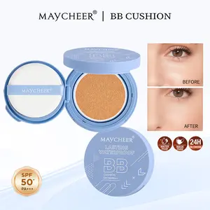 MAYCHEER Air Cushion BB Cream Foundation, SPF50, Waterproof and Long-lasting Nude Natural Concealer, Oil-control Air Cushion Concealer Balm Blemish Makeup Smooth