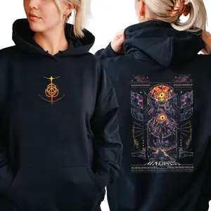 Superstyle Lord of Frenzied Flame - Elden Ring Game Edition Double Printed Oversize Lightweight Acid ed Tee Hoodie S Hoodied Classic Cotton Sweaters